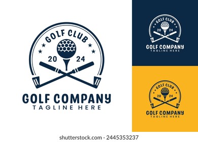 Modern Flat design Unique Golf Ball club Graphic logo template and Minimalist Golfing Logo Concept