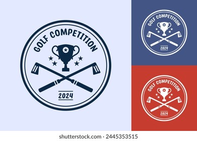 Modern Flat design Unique Golf Ball championship logo template and Minimalist Golfing Logo Concept