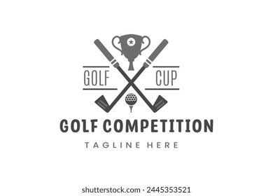 Modern Flat design Unique Golf Ball championship logo template and Minimalist Golfing Logo Concept