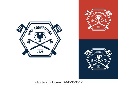 Modern Flat design Unique Golf Ball championship logo template and Minimalist Golfing Logo Concept