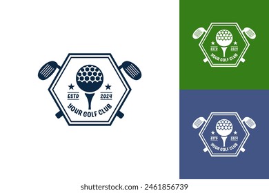 Modern Flat design Unique Golf Ball championship logo template and Minimalist Golfing Logo Concept