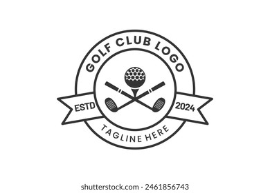 Modernes Flat Design Einzigartige Golfball-Meisterschaft Logo-Vorlage und Minimalistisches Golflogo-Konzept