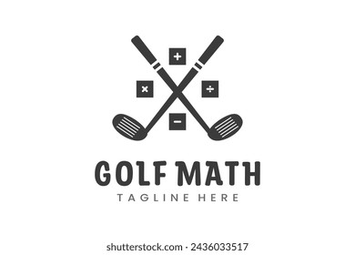 Modernes flaches Design Einzigartige Mathematik Golf Ball Club Grafik Logo Vorlage Minimalistisches Golf Logo Logo