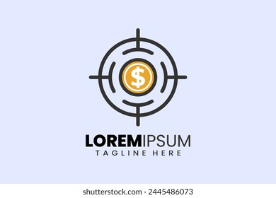 Modern Flat design Unique shoot target goal with money dollar logo template and or target logo