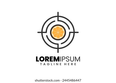 Diseño plano moderno Único objetivo de disparo con Plantilla de logotipo líquido naranja y/o logotipo objetivo