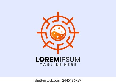 Modern Flat design Unique shoot target goal with orange liquid logo template and or target logo