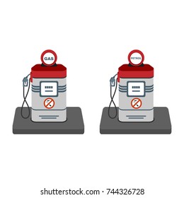 Modern flat design vector design element on gasoline with modern gas station pump isolated