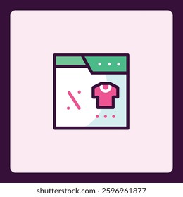 Modern flat design vector icon for online apparel and fashion marketplace