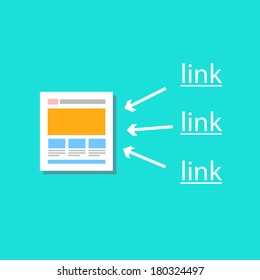 modern flat design vector illustration of link building icon, infographic element template for web designers and seo specialist isolated on stylish green background