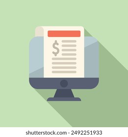 Modern flat design vector illustration of an online invoice concept for ebilling and financial management system on a computer screen