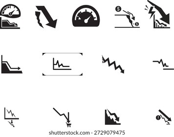 Moderna Ilustración vectorial de diseño plano con un completo conjunto de íconos de velocidad, dirección y movimiento ideales para App, tableros e infografías.