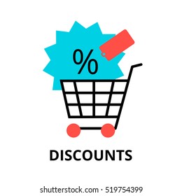 Modern flat design vector illustration, concept of sale discounts, for graphic and web design