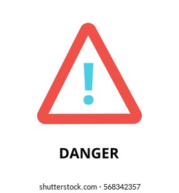 Modern flat design vector illustration, danger icon, for graphic and web design