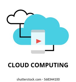 Modern flat design vector illustration, cloud computing icon, for graphic and web design