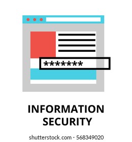 Modern flat design vector illustration, information security icon, for graphic and web design