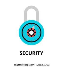 Modern flat design vector illustration, security icon, for graphic and web design