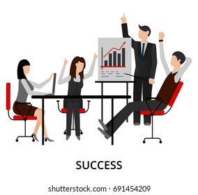 Modern flat design vector illustration, concept of business success, for graphic and web design