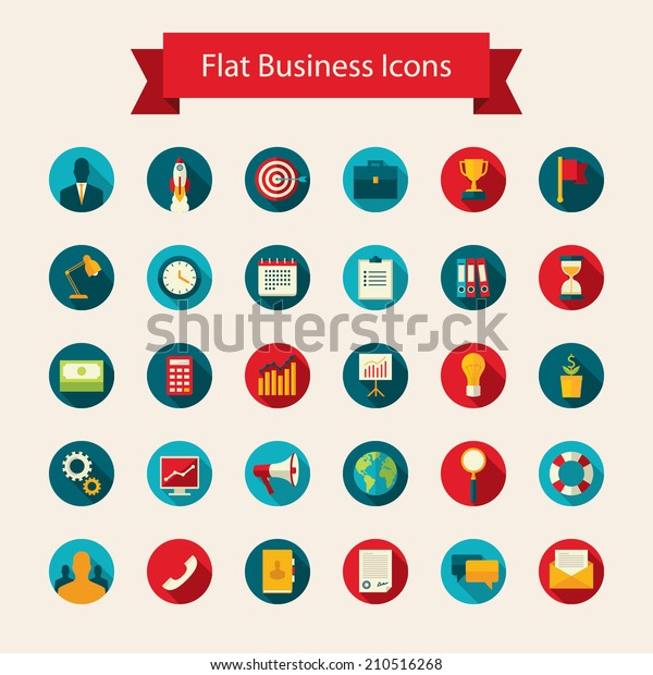 Modern Flat Design Vector Set Colored Stock Vector (Royalty Free ...