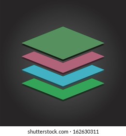 Modern flat design vector stack chart in various colors