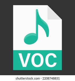 Modernes flaches Design der VOC-Datei-Icon für Web