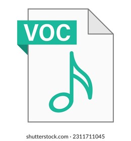 Diseño plano moderno del icono de archivo VOC para web