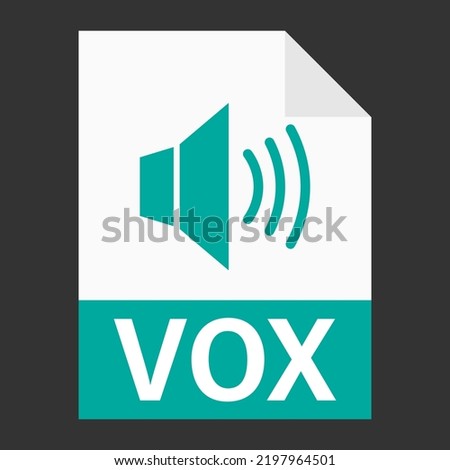 Modern flat design of VOX file icon for web