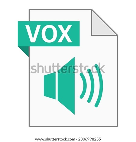 Modern flat design of VOX file icon for web