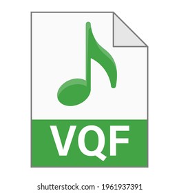 Modern flat design of VQF file icon for web