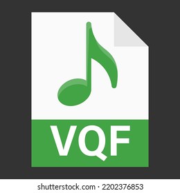 Diseño plano moderno del icono de archivo VQF para web