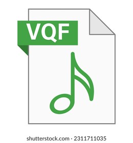 Modern flat design of VQF file icon for web