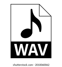Modernes flaches Design der WAV-Datei Symbol für Web