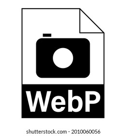 Diseño plano moderno del icono de archivo WebP para web