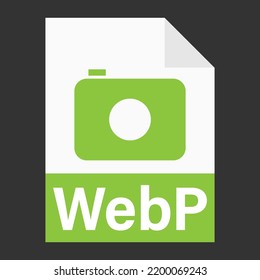 Modern flat design of WebP file icon for web