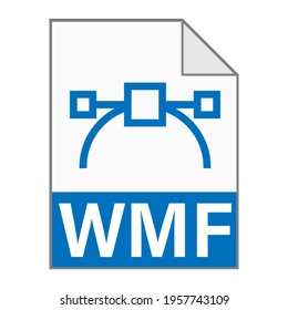 Modern flat design of WMF file icon for web