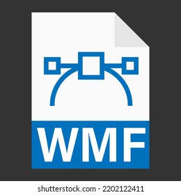 Diseño plano moderno del icono de archivo WMF para web