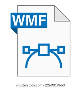 Diseño plano moderno del icono de archivo WMF para web