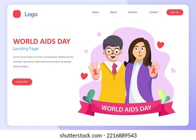 Modern flat design of World AIDS day illustration concept. Flat Style vector template suitable for Web Landing Page, Background.