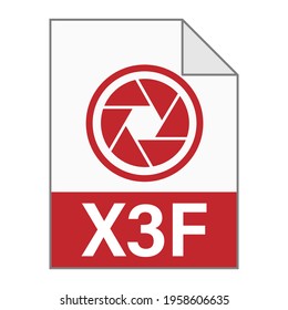 Modern flat design of X3F file icon for web