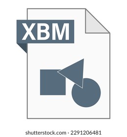 Diseño plano moderno del icono de archivo XBM para web