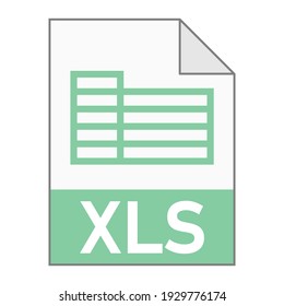 Modern flat design of XLS file icon for web