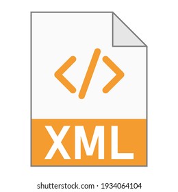 Modern flat design of XML file icon for web