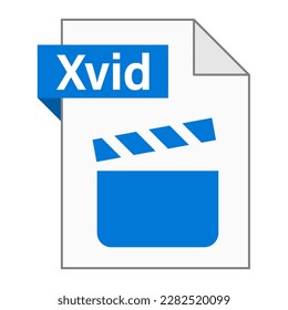 Modern flat design of Xvid file icon for web