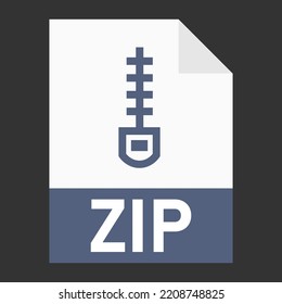 Modern flat design of ZIP archive file icon for web