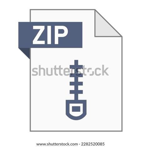 Modern flat design of ZIP archive file icon for web