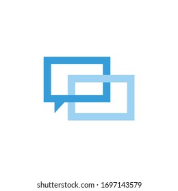 Vector de diseño del logotipo del cuadro de diálogo plano moderno