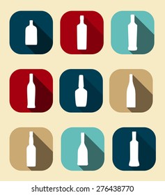 Modern Flat Dink Icon Set for Web and Mobile Application in Stylish Colors Vector Illustration EPS10
