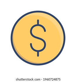 Modern flat dollar sign illustration icon