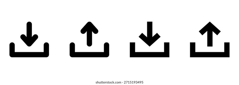 Descarga plana moderna y Cargar Iconos vectoriales Colección