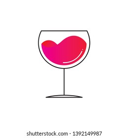 Modern and flat drink glass icon vector illustration EPS 10