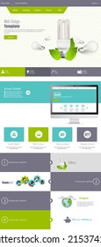 Modern Flat Eco One page website design template.